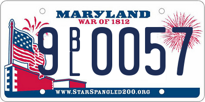 MD license plate 9BL0057