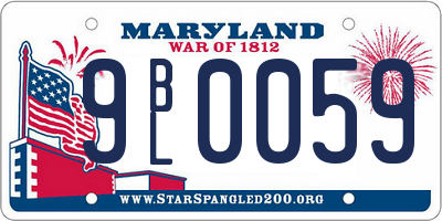 MD license plate 9BL0059