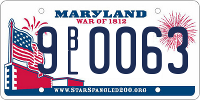 MD license plate 9BL0063