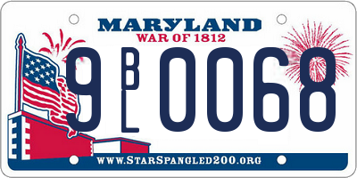 MD license plate 9BL0068
