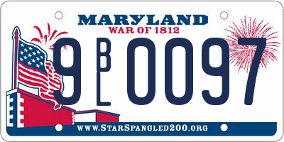 MD license plate 9BL0097