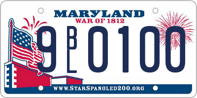 MD license plate 9BL0100