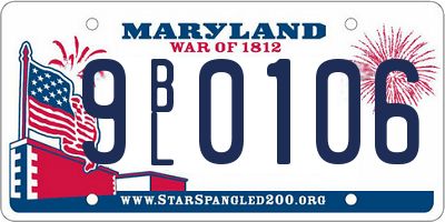 MD license plate 9BL0106