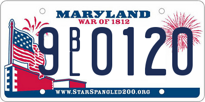 MD license plate 9BL0120