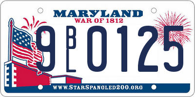 MD license plate 9BL0125