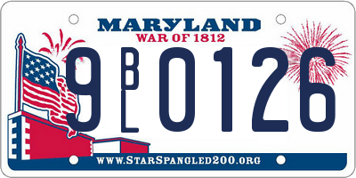 MD license plate 9BL0126