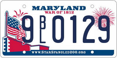 MD license plate 9BL0129