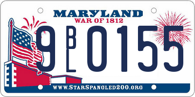 MD license plate 9BL0155