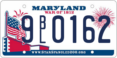 MD license plate 9BL0162