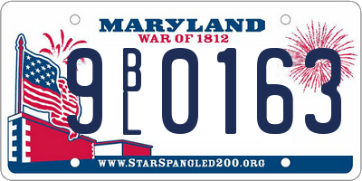 MD license plate 9BL0163