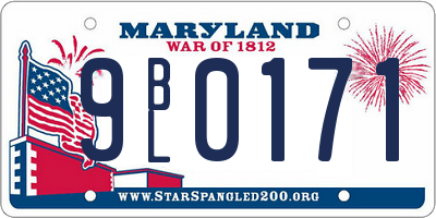 MD license plate 9BL0171