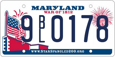 MD license plate 9BL0178
