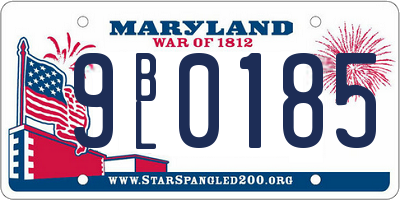 MD license plate 9BL0185