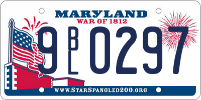 MD license plate 9BL0297