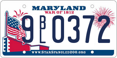 MD license plate 9BL0372