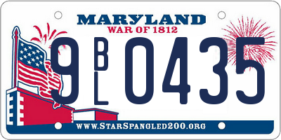 MD license plate 9BL0435