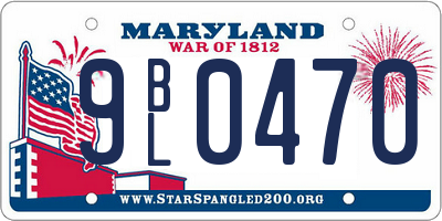 MD license plate 9BL0470