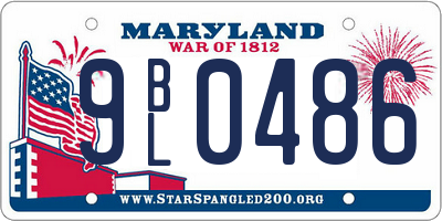 MD license plate 9BL0486