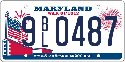 MD license plate 9BL0487