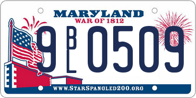 MD license plate 9BL0509