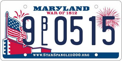 MD license plate 9BL0515