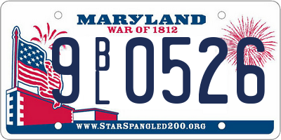 MD license plate 9BL0526