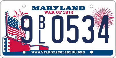 MD license plate 9BL0534