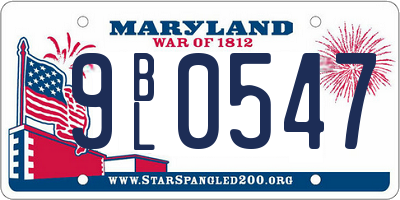 MD license plate 9BL0547