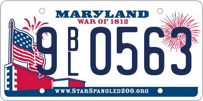 MD license plate 9BL0563