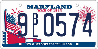 MD license plate 9BL0574