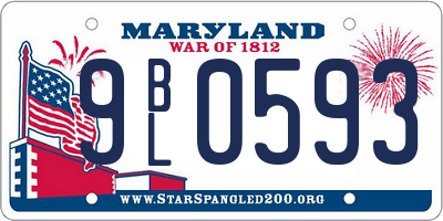 MD license plate 9BL0593