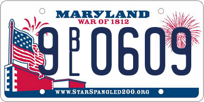 MD license plate 9BL0609