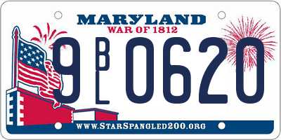 MD license plate 9BL0620