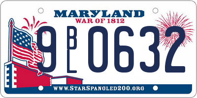 MD license plate 9BL0632