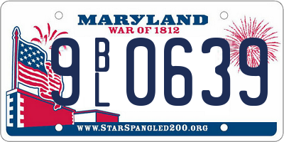MD license plate 9BL0639