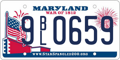 MD license plate 9BL0659