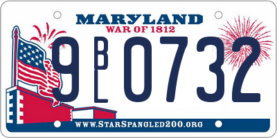 MD license plate 9BL0732