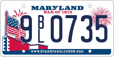 MD license plate 9BL0735