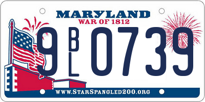 MD license plate 9BL0739