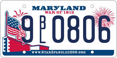 MD license plate 9BL0806