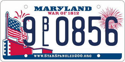 MD license plate 9BL0856