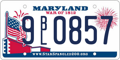 MD license plate 9BL0857