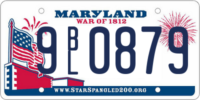 MD license plate 9BL0879