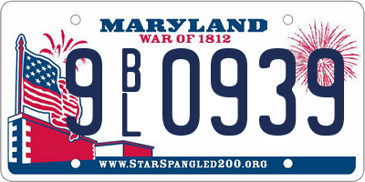 MD license plate 9BL0939