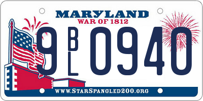 MD license plate 9BL0940
