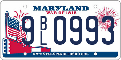 MD license plate 9BL0993