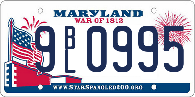 MD license plate 9BL0995