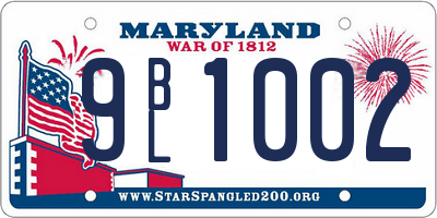 MD license plate 9BL1002