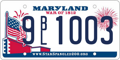 MD license plate 9BL1003