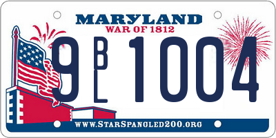 MD license plate 9BL1004
